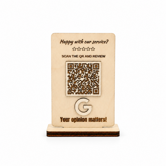 Επιτραπέζιο Stand με Λογότυπο & QR Code 3D | Διπλής Όψης | 12 x 8cm